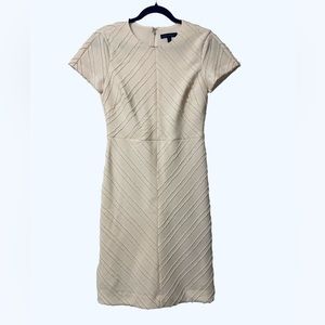 Women’s Size 2 Banana Republic Ivory Sheath Textured Career Dress